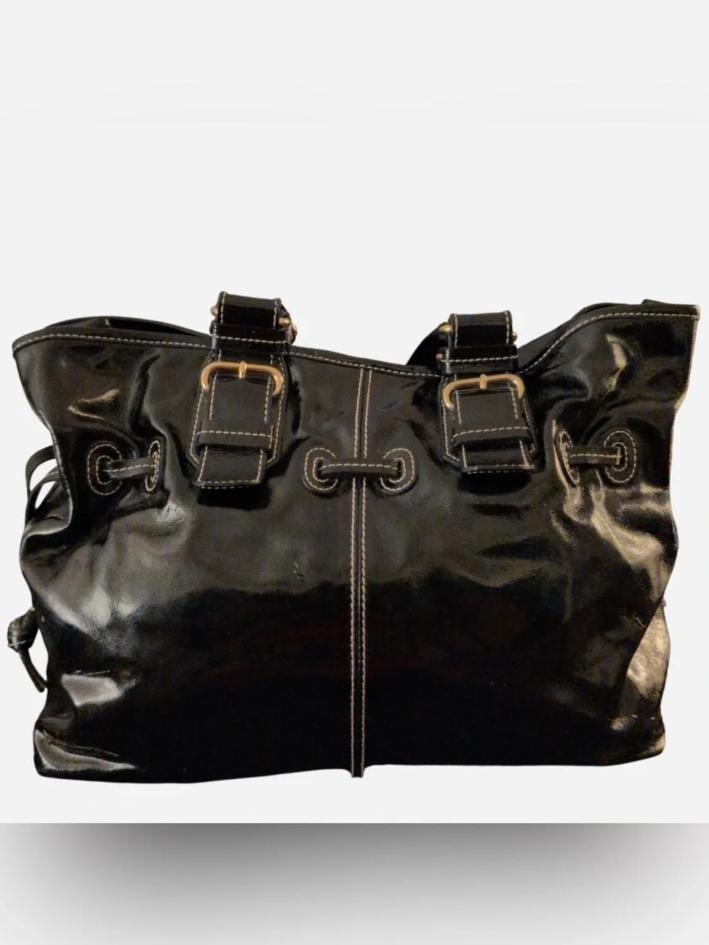 Dooney & Bourke Black Patent Shoulder Bag - Picture 3 of 8